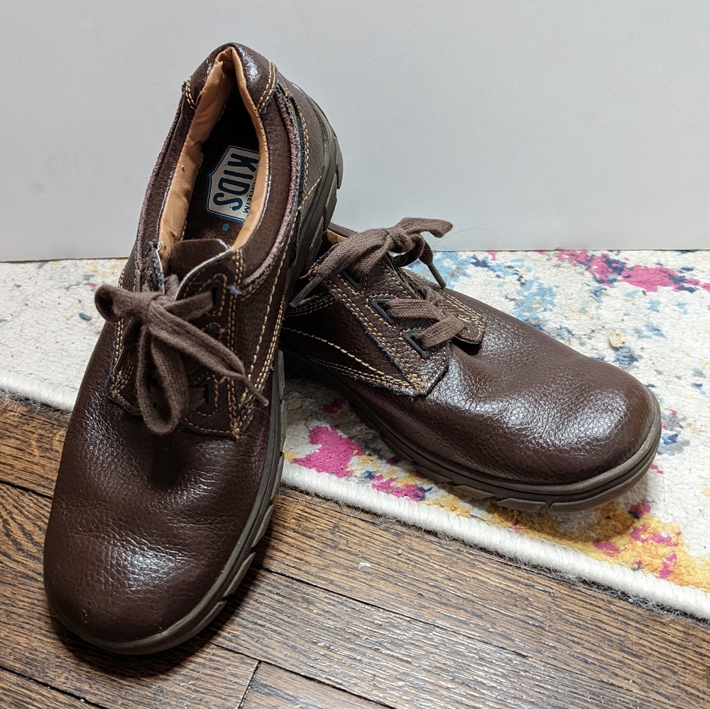🔴2/$30 - FLORSHEIM Kids Size 5M Brown Leather Oxfords